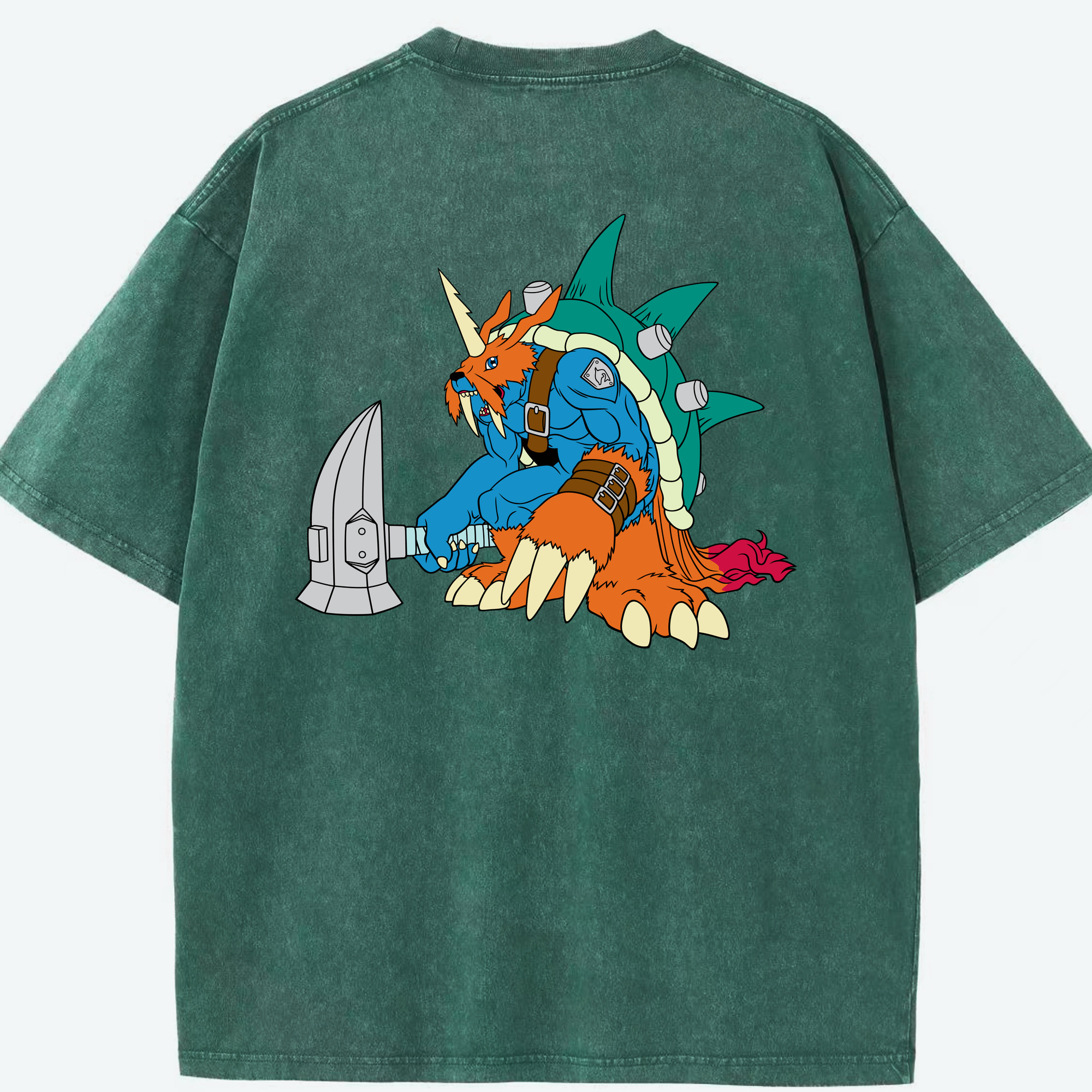 （画像用） Digimon デジタルモンスター/デジモン 綿100% ヴィンテージ風 半袖Tシャツ（背面プリント）